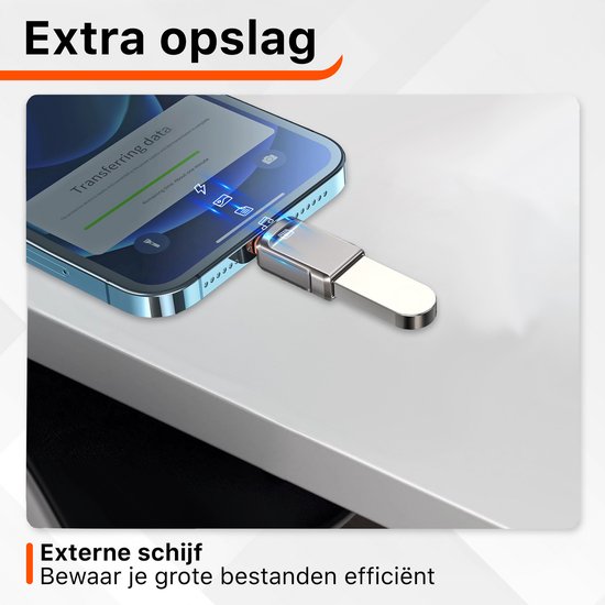 Lightning naar USB camera adapter, MFi gecertificeerde USB 3.0 OTG kabel voor iPhone 14 13 12 11 XS XR X SE 8 7 6 5 iPad om kaartlezer, toetsenbord, muis, piano en USB flashdrive aan te sluiten