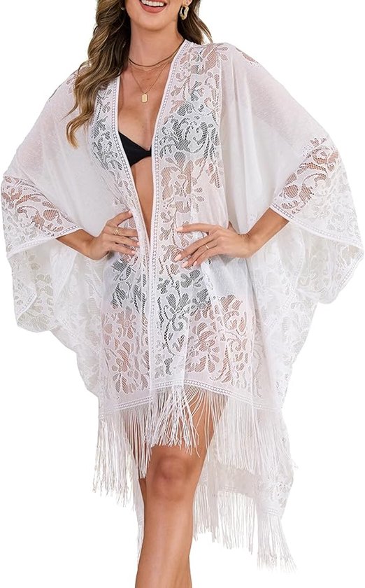 LikeJump Robe Boho Plage Maxi Caftan Femme – Cover Up Sarong Léger Imprimé Floral Cache-Maillot