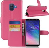 Hoesje voor Samsung Galaxy A6 (2018), 3-in-1 bookcase, donker roze