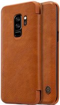 Hoesje voor Samsung Galaxy S9 Plus (S9+), Nillkin Qin series bookcase, cognac bruin