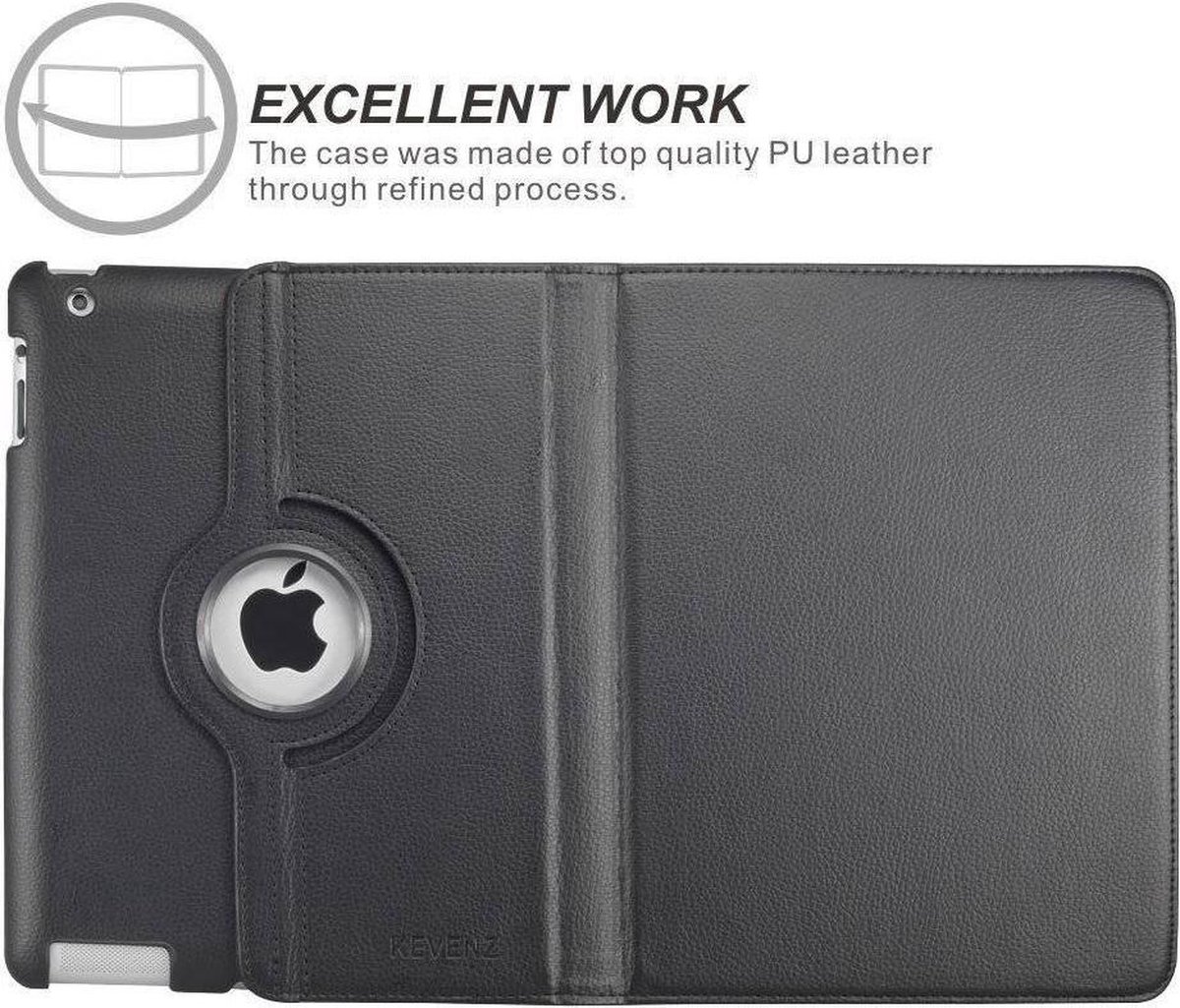 iPad 2018 hoes 360 graden zwart leer