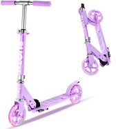 Suotu Kinderstep - 145mm Lichtgevende Wielen - Step - Speelgoed Jongens/Meisjes - Max stuurhoogte: 85 cm - Aluminium - Paars