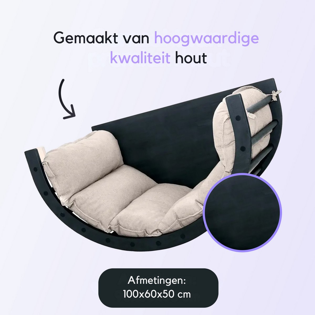 Multifunctionele Klimboog - 5 in 1 model - Speelboog - Klimrek - Speeltoestel - Inclusief Kussen - Tekentafel - Zwart — afbeelding 4