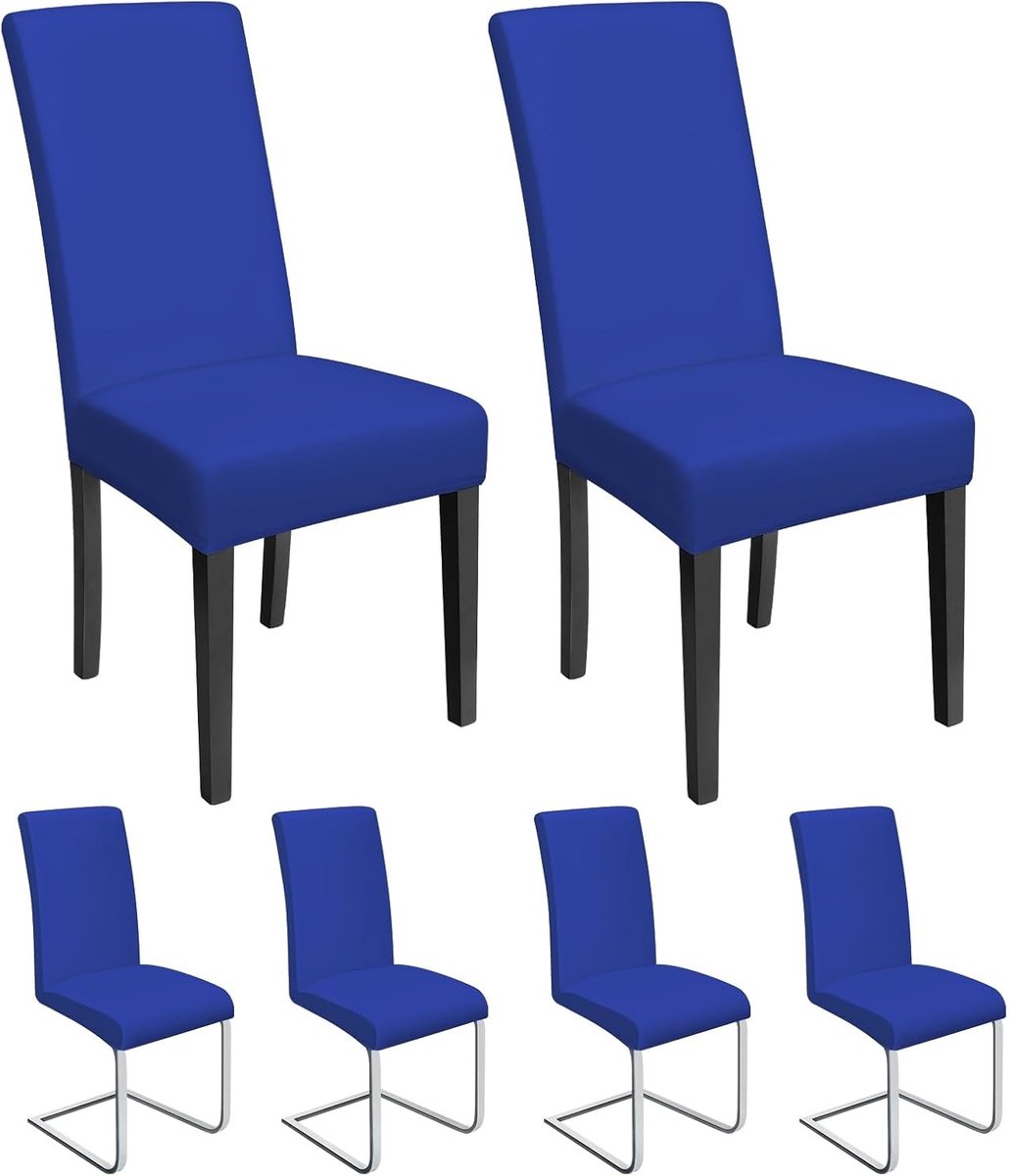 Set van 4 Eetkamerstoelen Sev Beige Chenille Stof