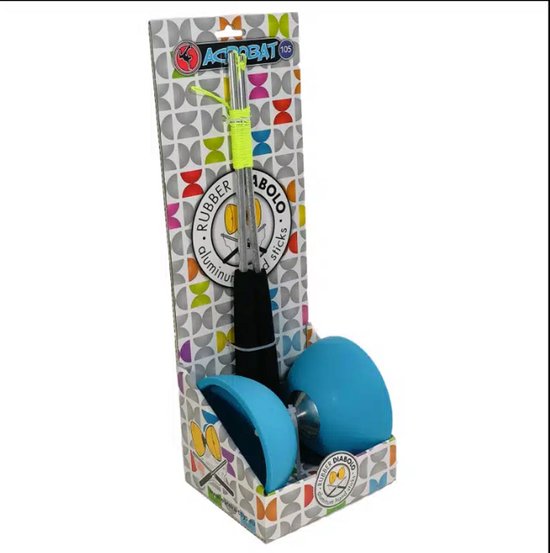 Diabolo bleu clair avec baguettes en aluminium - diamètre 105 mm