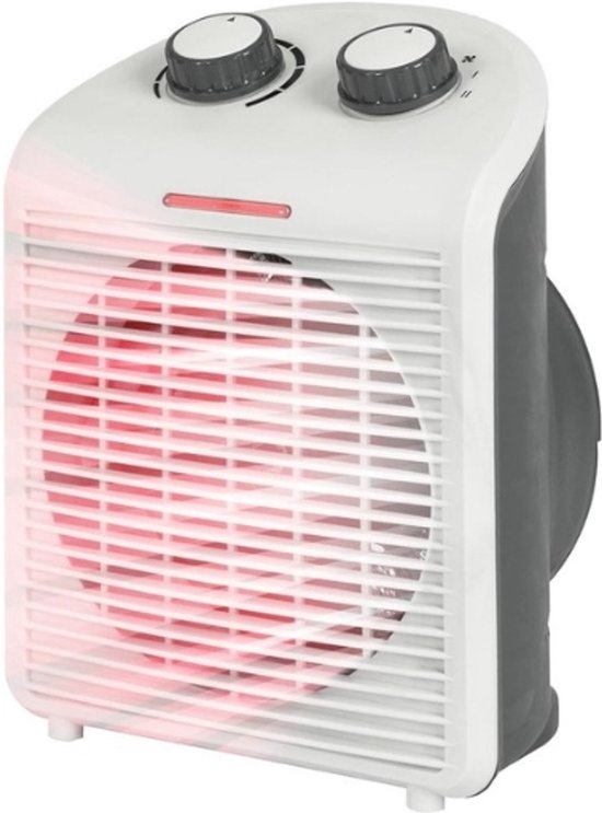 StayPowered Compacte Ventilatorkachel - Directe Warmte & Comfort - 2000 W & 1000 W - Verstelbare Thermostaat - Koude Lucht Functie - Oververhittingsbeveiliging - Draagbaar & Stabiel - Energiezuinig - Wit - Levering Sneller dan Aangegeven!