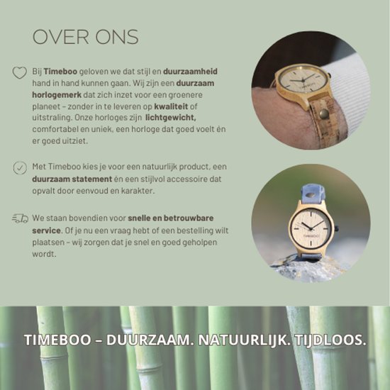 Montre femme en bois de bambou | Bracelet cuir rouge TWIST Terra | TiMEBOO