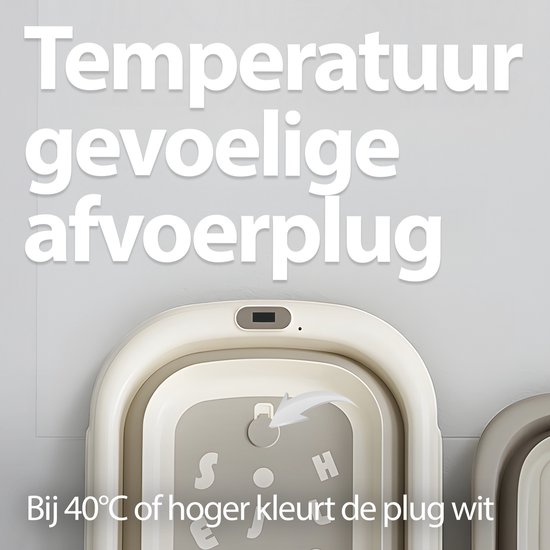 5-Delige Baby Badje Set - Babybad met Thermometer en Standaard - Babybadje met Badzitje, Badkussen, Veiligheidsnet en Wateremmer - Bad Set Compleet tot 3 Jaar
