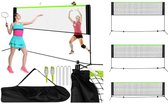 MOZY® - Draagbaar net voor Volleybal, Tennis of Badminton - met Draagtas - Mobiel Sportnet - Volleybalnet - Tennisnet - Badmintonnet - Camping - Kamperen - Strandspeelgoed