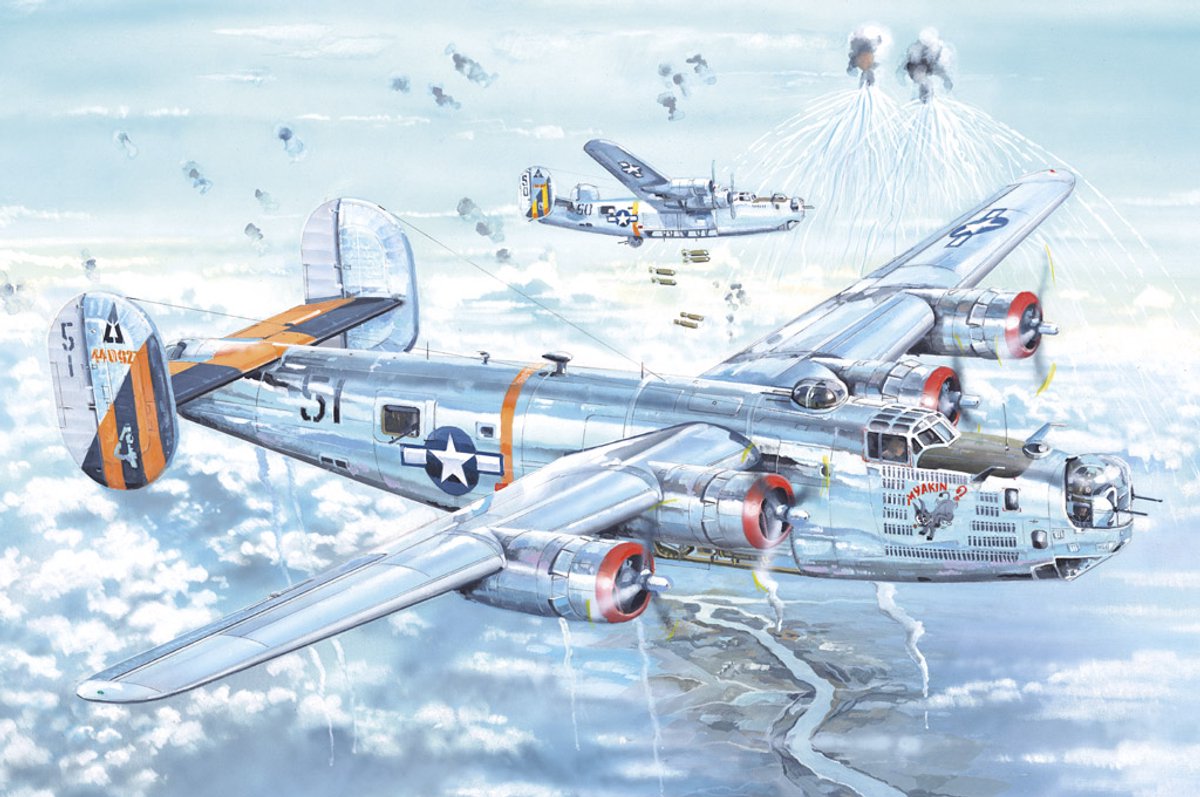 HobbyBoss Modelbouwpakket Militaire voertuigen - 83211 B-24J Liberator Plastic - 1:32 - Modelbouw