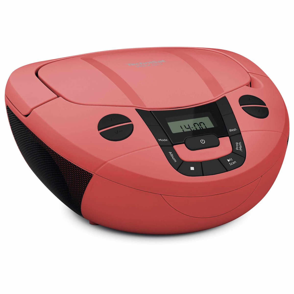 TechniSat VIOLA CD-1 - draagbare stereo cd-speler, Boombox met praktische draaggreep (radio voor kinderen, FM-radiotuner, Bluetooth-ontvangst, 2 x 1 W RMS-vermogen, net- en batterijvoeding) Rood thumbnail 5