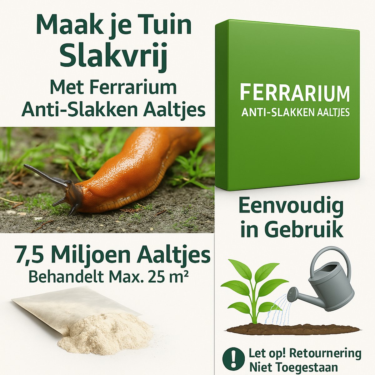 Ferrarium aaltjes tegen naaktslakken - Ecologische Slakkenbestrijding – Ferrarium Aaltjes 7,5 Miljoen 25M2