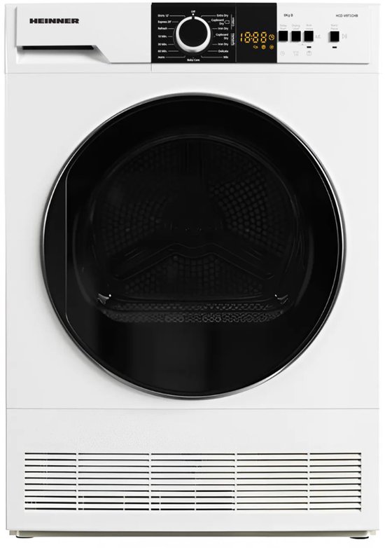 Heinner Condensdroger 8kg - Vrijstaande Wasdroger - Energielabel B - 15 Droogprogramma's - Digitaal - 5 Jaar Garantie - Wit