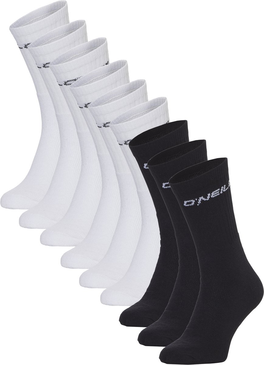 O'Neill Heren / Dames Sportsokken 9-Pack Wit/Zwart - Maat 35-38