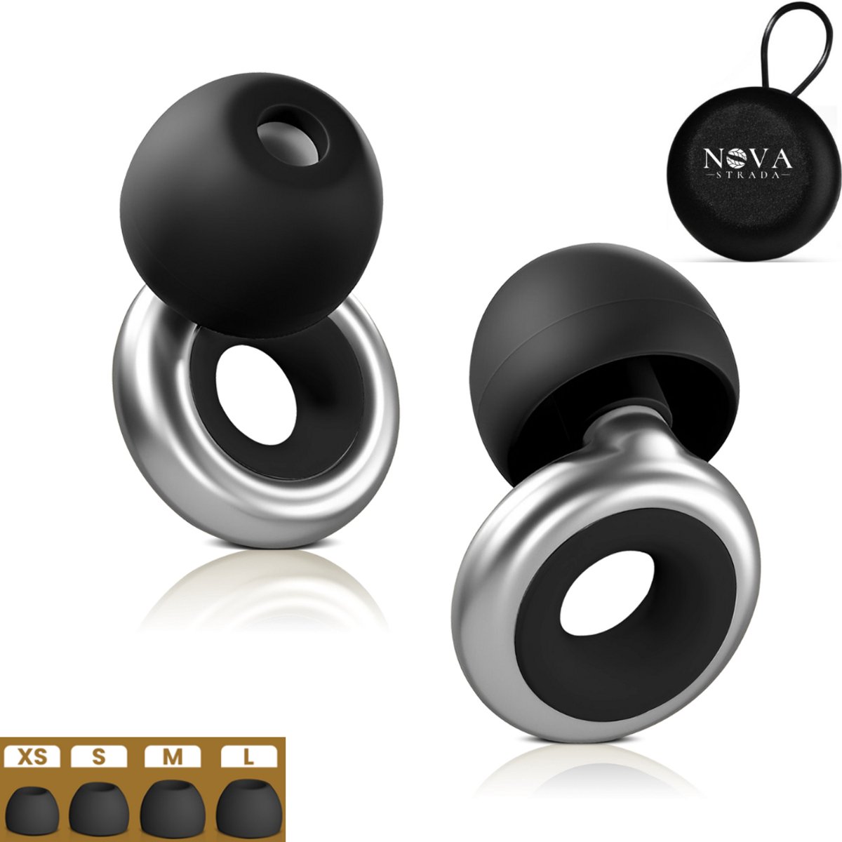 Goedkoopste Oordoppen Gehoorbescherming - Nova Strada - Silence - Zilver - Festival Dop - Sport - Reizen - Earplugs - Oorbescherming volwassenen - Gehoorbeschermers Kinderen - Loops - Geluidsdempende - Sleep Plugs - Siliconen - Partyplug - Anti Snurk - Oordopjes