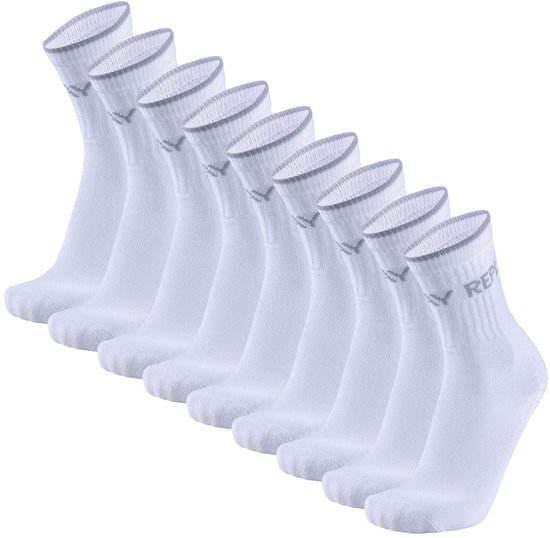 Calze Tennis REPLAY Con Soletta Imbottita, 2 Paia Unisex, Logo E Righe, Morbide E Traspiranti