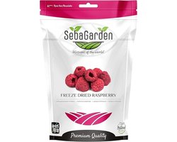 Seba Garden Gevriesdroogde Hele Frambozen 100g, 100% Framboos, GMO-vrij, Perfect om mee te Bakken, Zonder Toegevoegde Suiker, Glutenvrij, Veganistisch, Perfecte Gezonde Snack