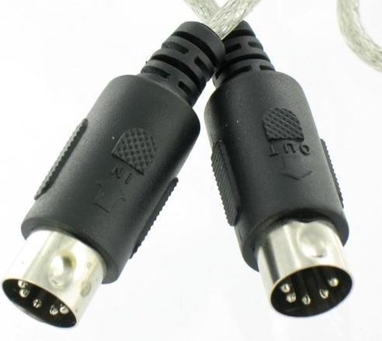 Câble d'entrée MIDI et de sortie MIDI Dolphix USB vers 2x DIN 5 broches -  1,8 mètre | bol