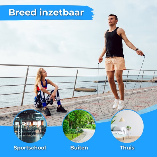 Nuvance - Aluminium Sport Springtouw - voor Volwassenen en Kinderen - inclusief E-Book - Verstelbaar - Verzwaard - Speedrope