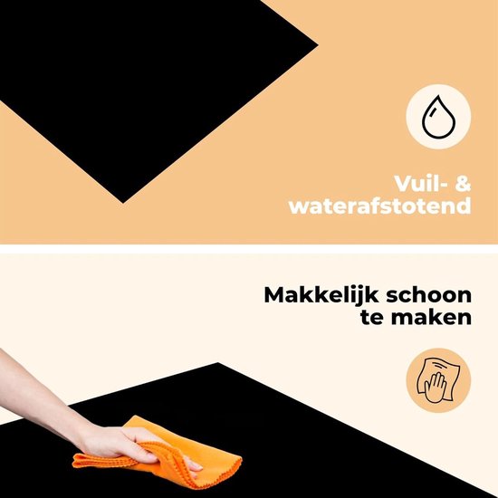 KitchenMundo® Inductie beschermer zwart 60x52 cm - Afdekplaat voor kookplaat & Spatscherm achterwand - Kookplaat beschermer - Keuken accessoires - Inductie Mat - Keuken decoratie - Inductiebeschermer