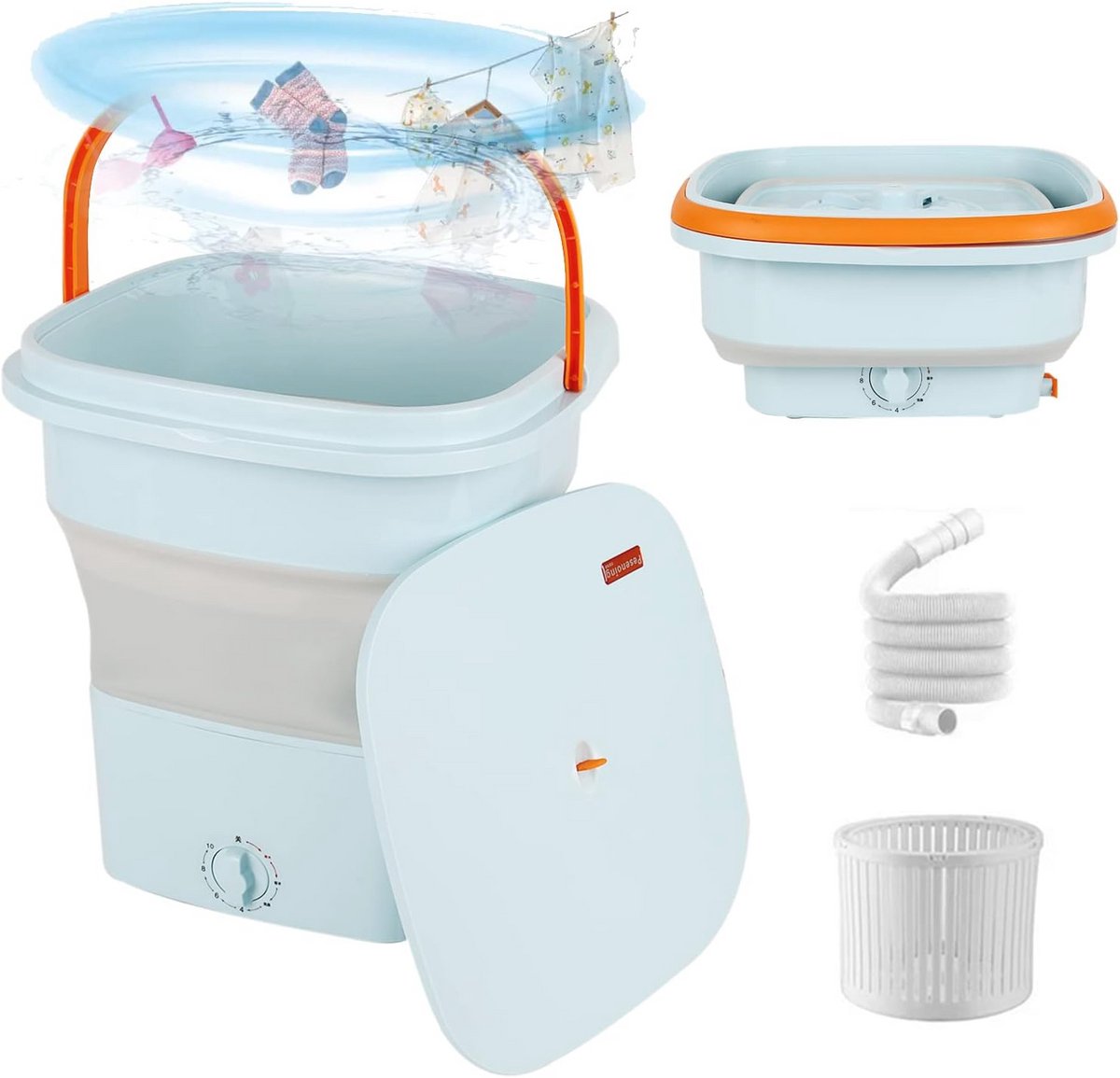 Mini Wasmachine 220 V - Mobiele Opvouwbare Wasmachine voor Ondergoed en Babykleiding, 12 Liter Capaciteit