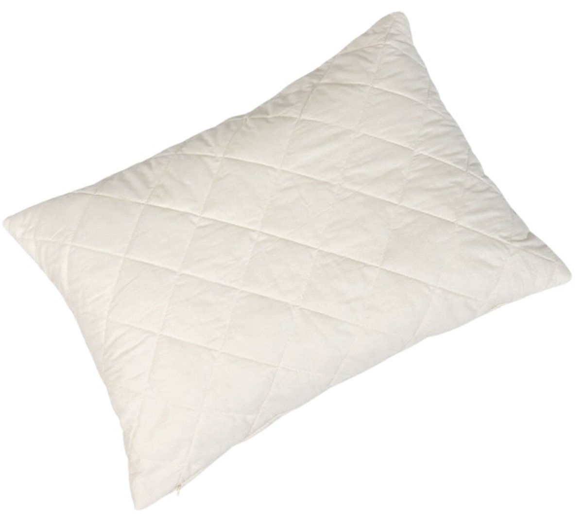Wollen Kussen 60x70 cm – Beige met Gewatteerde Hoes