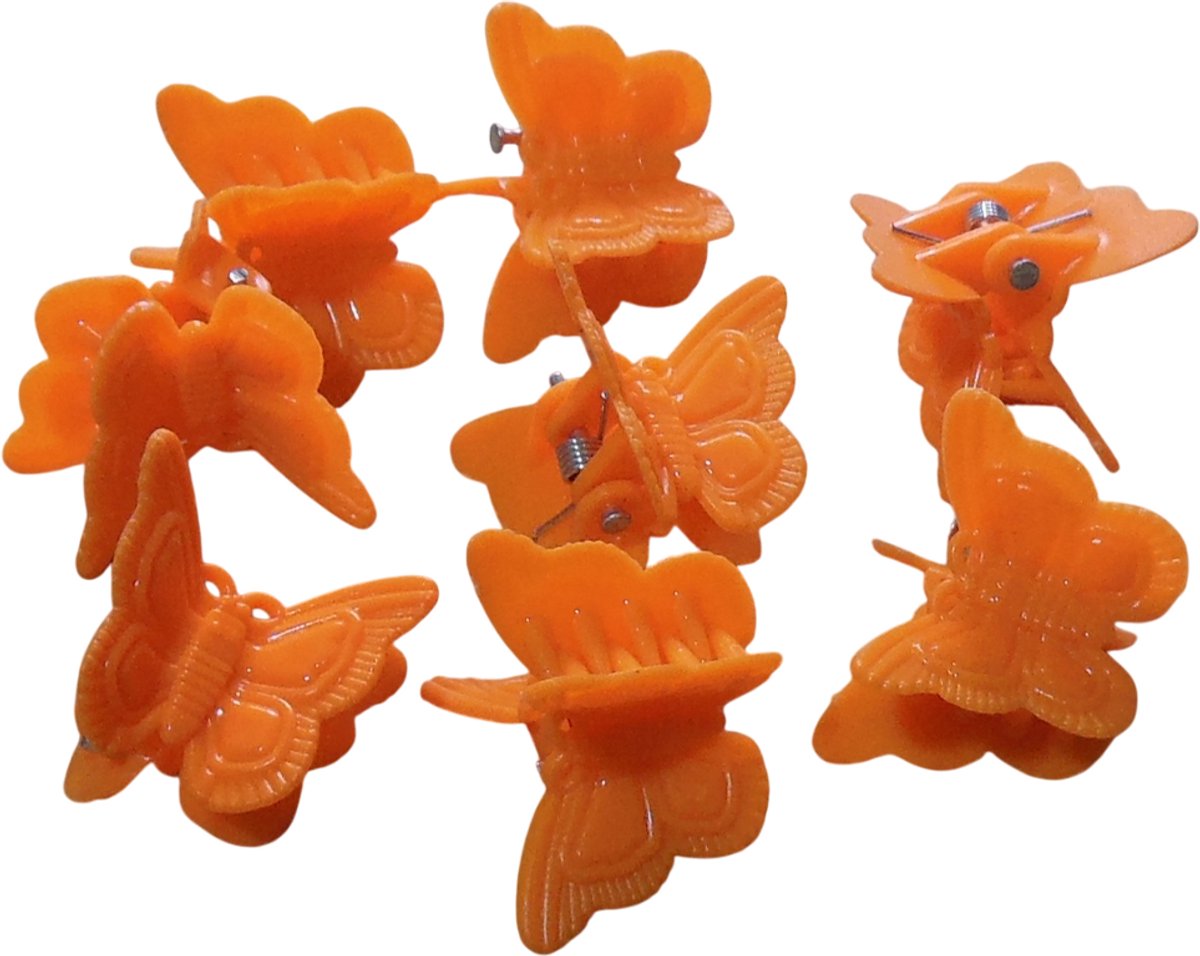 Haarklemmetjes vlinder-figuur oranje - Koningsdag