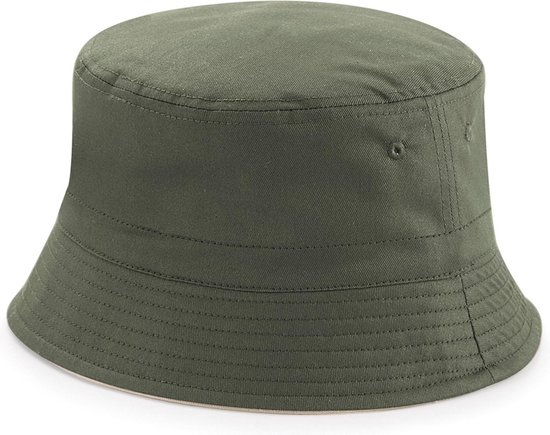 Senvi Reversible Bucket Hat - Maat L/XL - Olive Groen/Stone