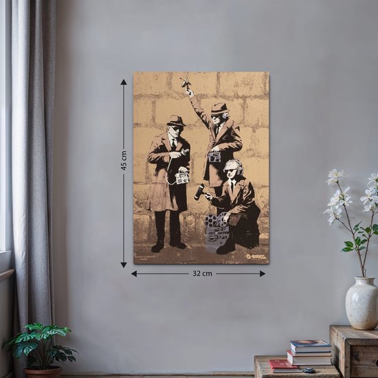 Banksy Graffiti - Canvas Schilderij 32x45 cm - Schilderijen Woonkamer
