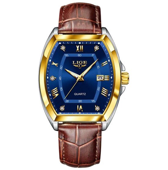 Taxau Waterdichte horloges heren gentleman herenhorloge business vrije tijd herenhorloges luxe polshorloge Arabische cijfers herenhorloge met datum- en dagweergave horloges voor mannen, Zwarte lederen