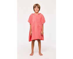 Woody Poncho Lieveheersbeestje koraalrood - maat 92/104 - 251-10-BCA-B/488