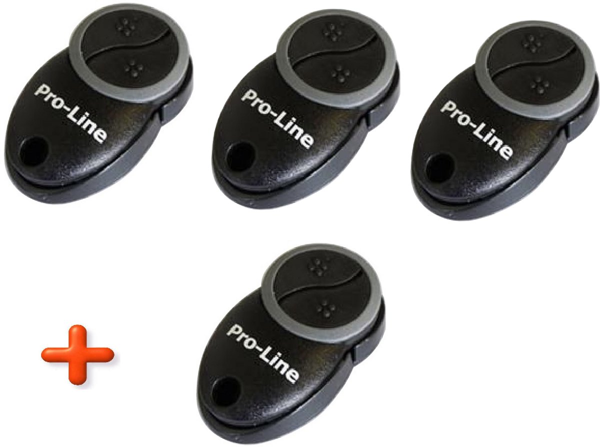 3 + 1 GRATIS Pro-Line CND1 Handzender - 4-Kanaals 868 MHz - Zwart - Voor Industriële Garagedeuren