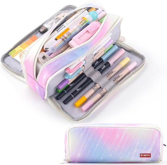 Foto: Botc etui pennenzak etui jongens etui meisjes 24x8x11 cm schoolspullen etuis voor school regenboog