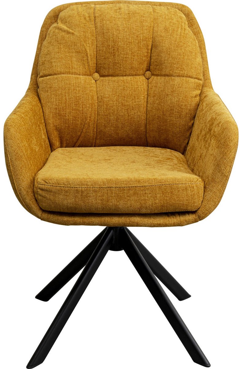Draaistoel met armleuningen Molly geel Kare Design