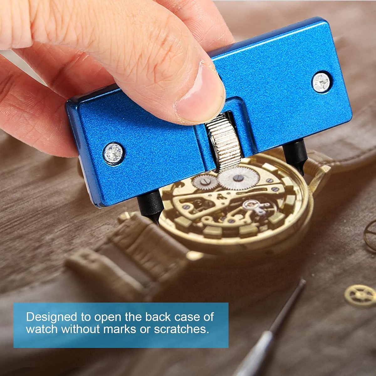 Behuizing opener metalen rechthoekige klok terug case druk op moersleutel remover horloge reparatie gereedschap horlogedeksel opener