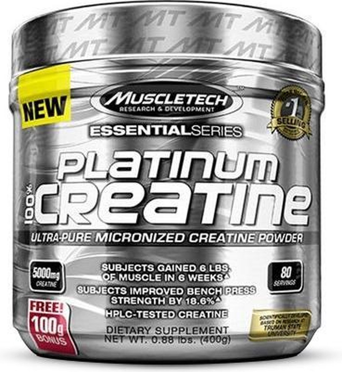 Muscletech Platinum Micronized Creatine - 400 gram (80 doseringen)