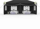 Aufun Paviljoen, Waterdicht,Tuinpaviljoen Met 4 Zijwanden, Polyethyleen, Deur Met Ritssluiting, Voor Tuin, Picknick, Markt 3 X 6 M, Antraciet