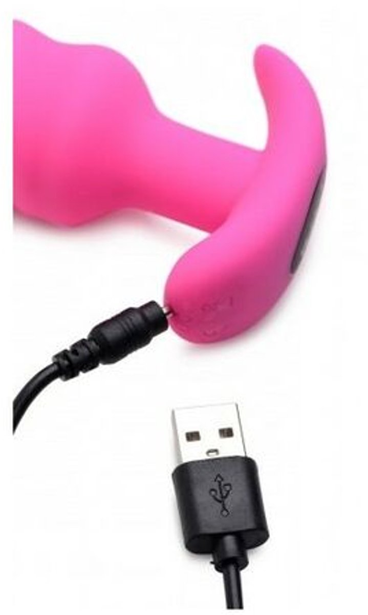 Goedkoopste XR Brands Vibrating Silicone Swirl Butt Plug with Remote Control pink
