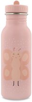 Trixie Drinkfles Mrs. Butterfly- RVS Waterfles voor kinderen - 500ml - Lekvrije Fles - Roze - Vlinder