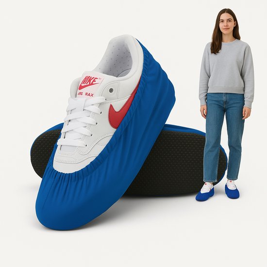 Overschoenen voor binnen | Maat 37-42 | Blauw | Antislip | Wasbaar | Schoenhoesjes