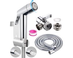 bidet-bidet handdouche-bidet wc-bidet sproeier-Spoel de douchekop af en maak hem schoon-Met 2-weg doucheomleiding, 59 inch doucheslang en handdouche rek