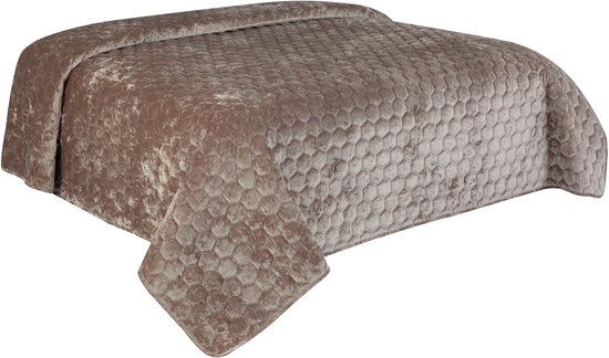 Unique Living Peggy - Bedsprei - Tweepersoons - 220x220 cm - Taupe