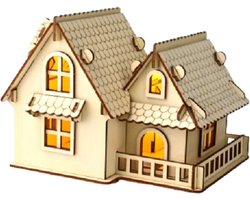 Bouwpakket Villa A Huis Huisje met verlichting