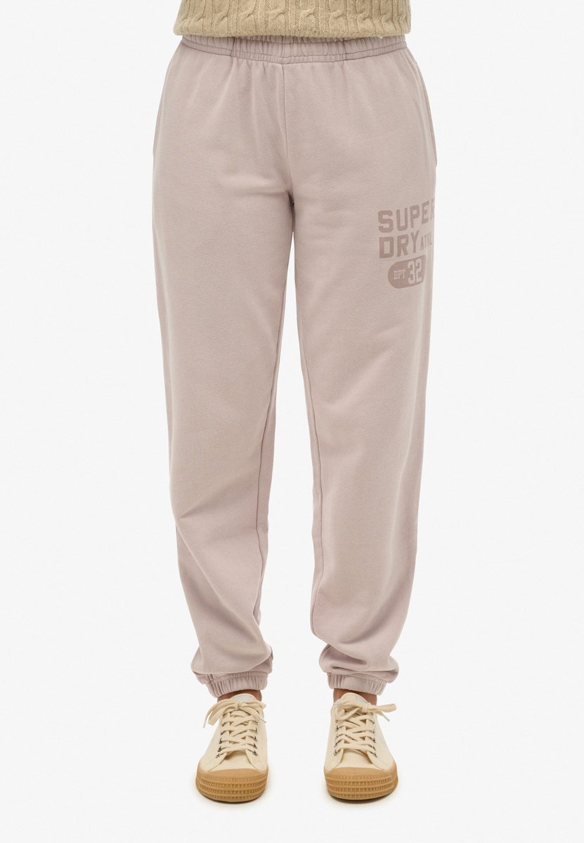 Superdry Athletic Essentials joggingbroek met verweerde vintage print Dames Broeken Grijs