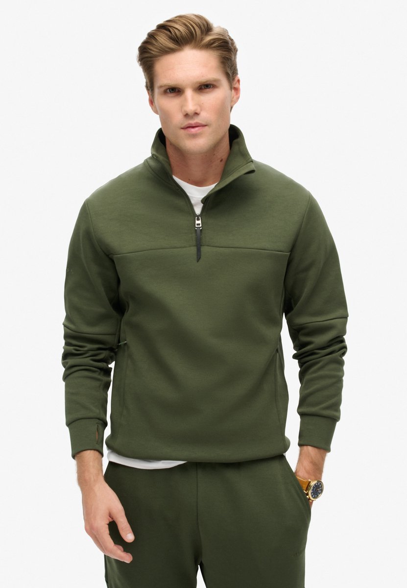 Superdry Tech Half Zip Sweater Heren Donkergroen