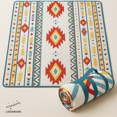 Relaxdays XXL picknickkleed, 200 x 300 cm, isolerend, waterdicht, geruit, fleece, zacht, met handgreep, grijs/wit