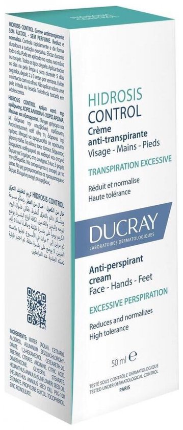 Ducray Deodorant Hidrosis Control Crème Multizones 50ml