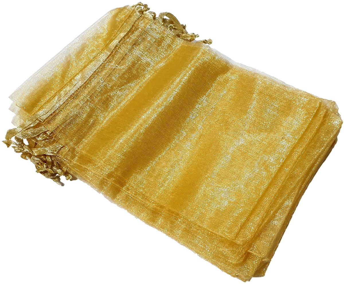Prigta - Organza zakjes - 100 stuks - 10x15 cm - Goud - cadeauzakjes organza stof - uitdeelzakjes - geschenkzakjes kerst - geurzakjes maken