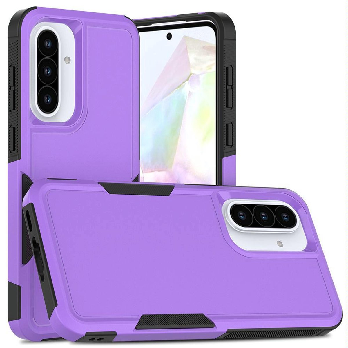 Mobigear Hoesje geschikt voor Samsung Galaxy A36 Telefoonhoesje Hardcase | Mobigear Heavy Armor Backcover Shockproof | Schokbestendig Galaxy A36 Telefoonhoesje | Anti Shock Proof - Paars