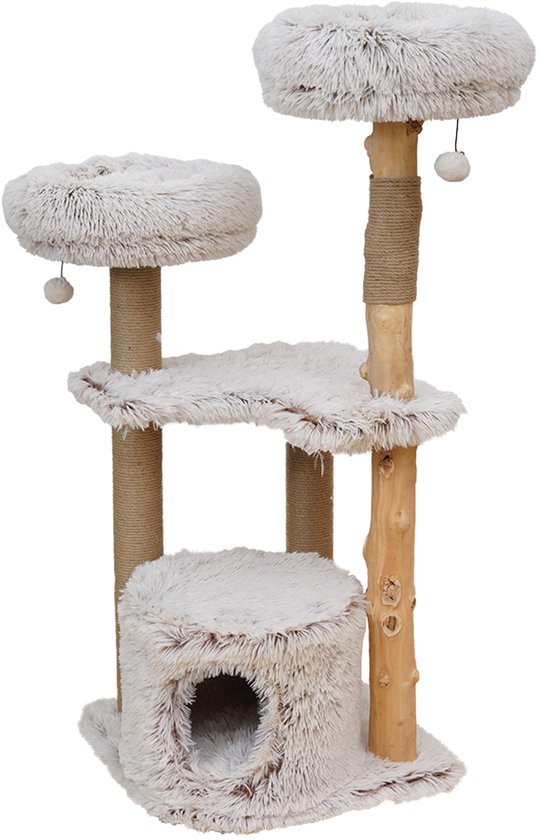 Arbre à chat MARSEILLE LONG HAIR PLUCHE 49x49x122cm beige
